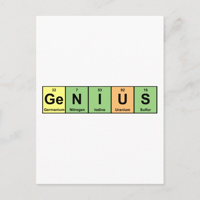Genius - Periodic Table of Elements Products Postcard (Front)