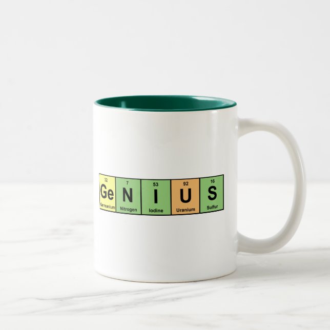 Genius - Periodic Table of Elements Products Two-Tone Coffee Mug (Right)