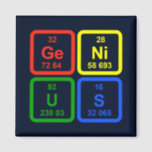 Genius Periodic Table Of Elements Science Magnet<br><div class="desc">Genius Periodic Table Of Elements Science magnet . Cute primary colour scientific table of elements design. Perfect for any geek,  nerd or science lover.</div>