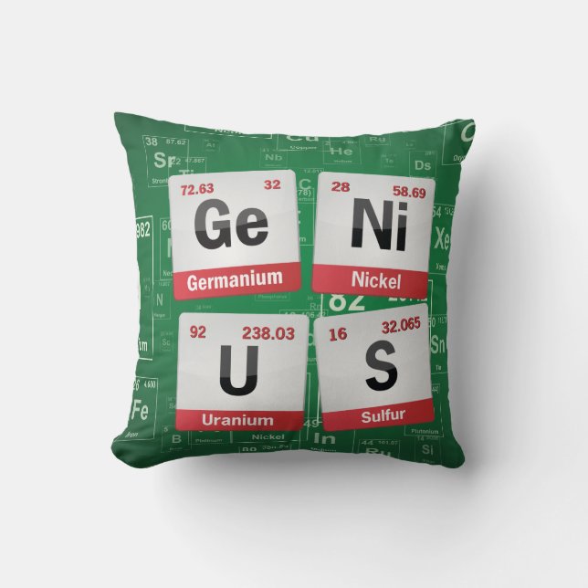 GENIUS | periodic table pillow (Front)