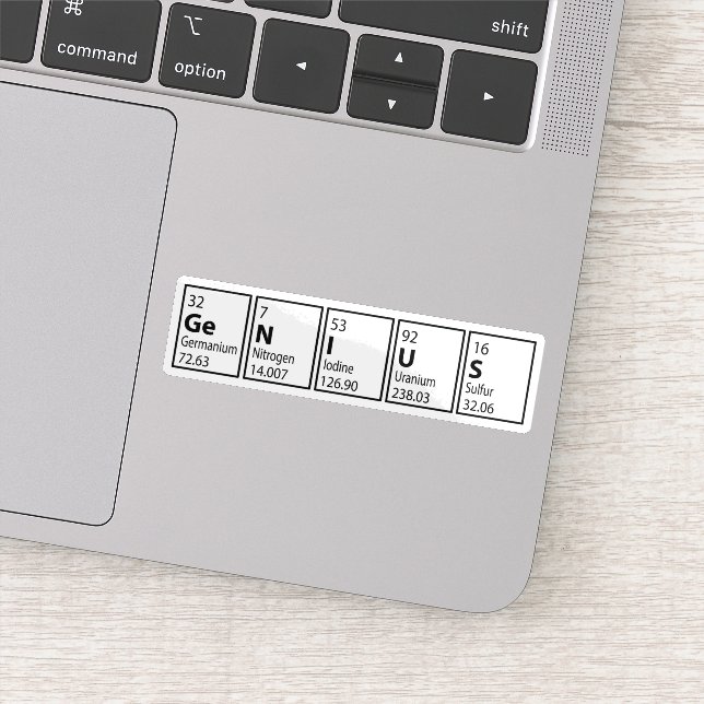 Genius Periodic Table Science Nerd Funny (Detail)