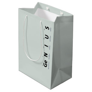 'Genius' Periodic Table Science - Soft Eucalyptus Medium Gift Bag