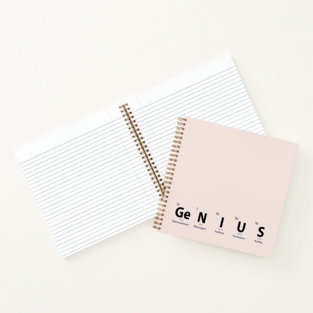 'Genius' Periodic Table - Soft Blush Beige Notebook (Inside)