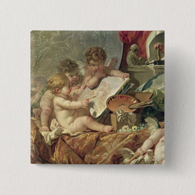 Genius Teaching the Arts, 1761 15 Cm Square Badge (Front)