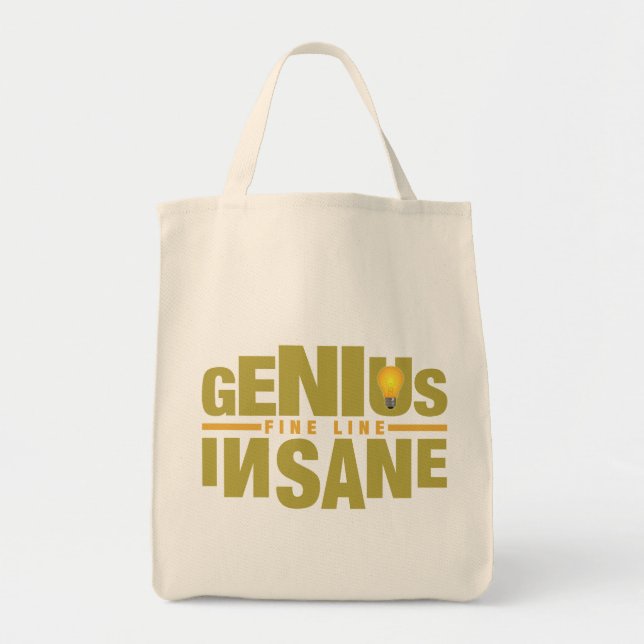 GENIUS VS INSANE bag – choose style & colour (Front)
