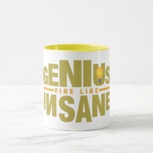 GENIUS VS INSANE mug – choose style & colour