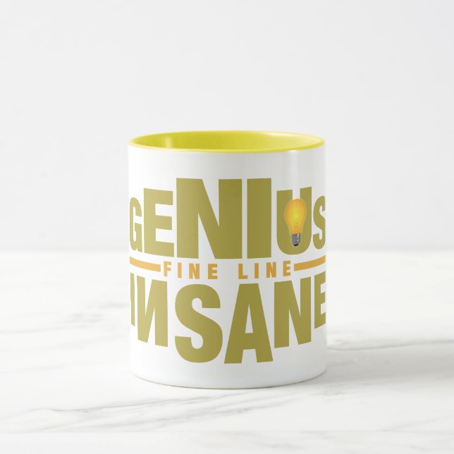 GENIUS VS INSANE mug – choose style & colour (Center)