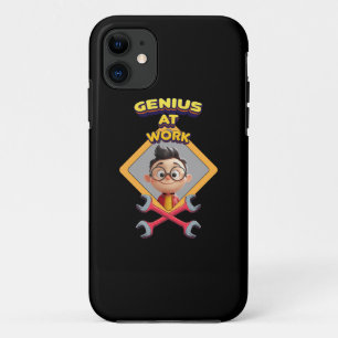 genius work funny geek repair computer animation c iPhone 11 case