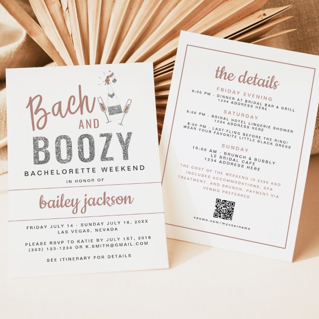 GENNA | Bach and Boozy Bachelorette Itinerary Invitation (Creator Uploaded)