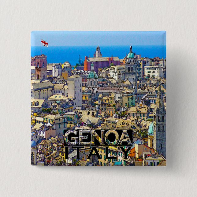 Genoa 15 Cm Square Badge (Front)