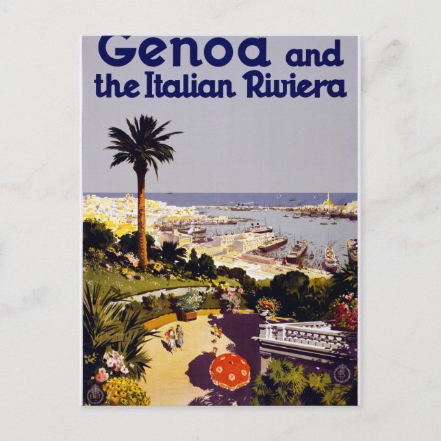 Genoa and the Italian Rivera Postcard (Front)