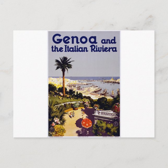 Genoa and the Italian Rivera Postcard (Front)