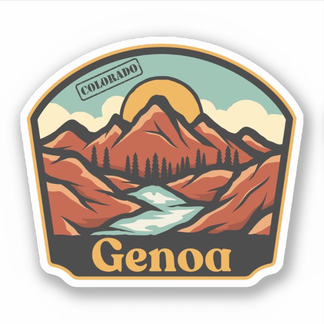Genoa, Colorado Sticker (Front)