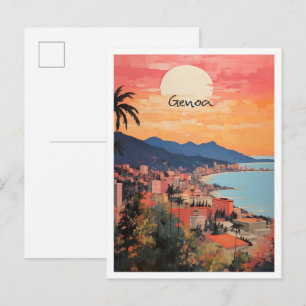Genoa Italy Art Travel Postcard