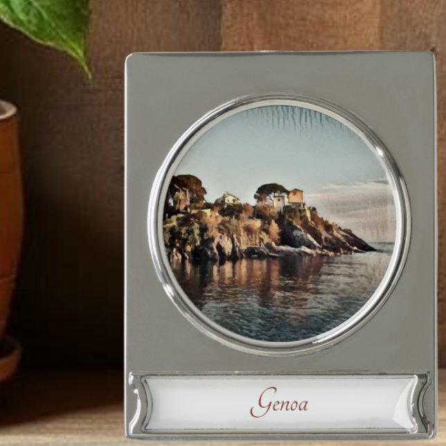 Genoa, Italy Marina Travel Art Watercolor Ornament (Creator Uploaded)