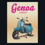 Genoa Italy scooter Poster<br><div class="desc">Genoa Italy scooter in a beautiful vintage or retro style.</div>