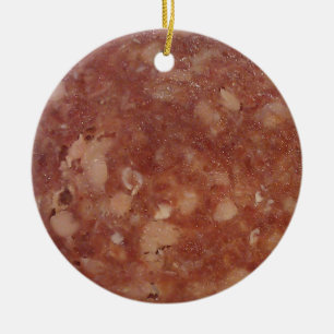 Genoa Salami Texture Ceramic Ornament