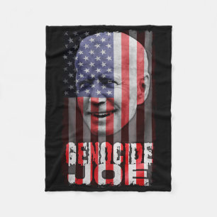 Genocide Joe Biden Anti Biden American Flag Vampir Fleece Blanket