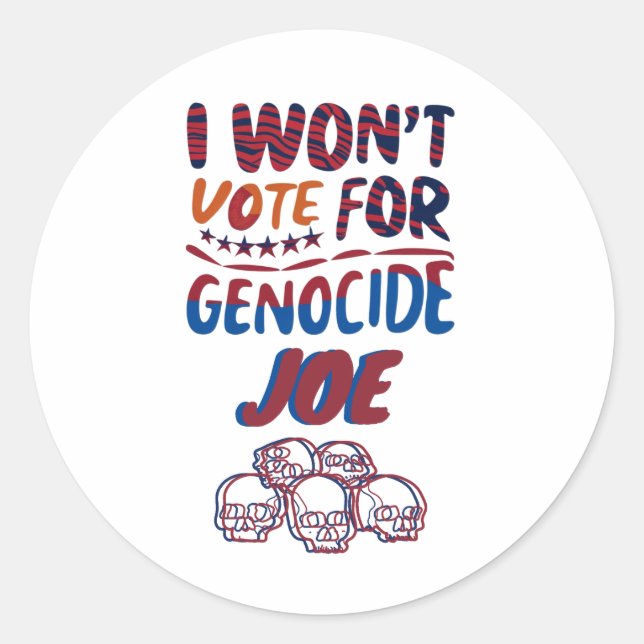 GENOCIDE JOE CLASSIC ROUND STICKER (Front)