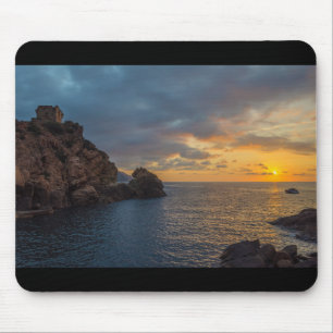 Genoese Tower in Porto Sunset Ota Corsica France Mouse Pad