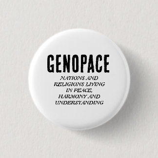 GENOPACE Nations and religions living in peace. 3 Cm Round Badge
