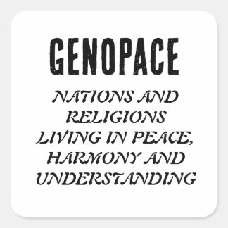 GENOPACE Nations and religions living in peace. Square Sticker