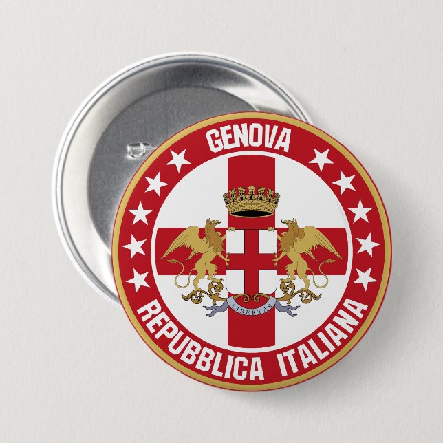 Genova                                             7.5 cm round badge (Front & Back)