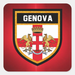 Genova Flag Square Sticker