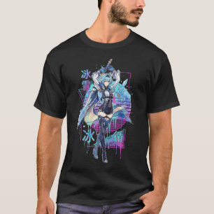 Genshin Eula Lawrence Vaporwave CRT Glitch Effect T-Shirt