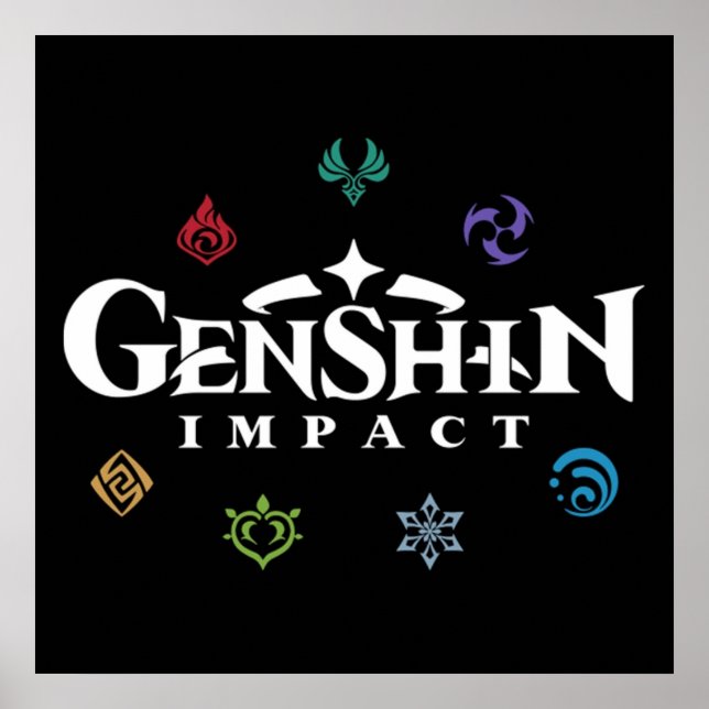 Genshin Impact Elements Colours Poster (Front)