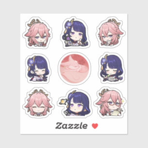Genshin Impact Yae Miko & Raiden Stickers