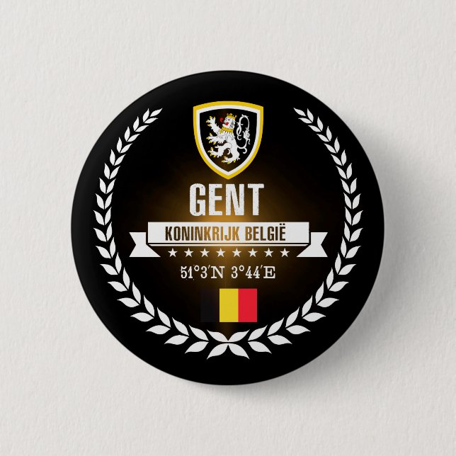 Gent 6 Cm Round Badge (Front)