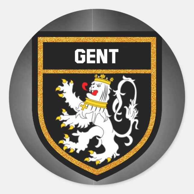 Gent Flag Classic Round Sticker (Front)