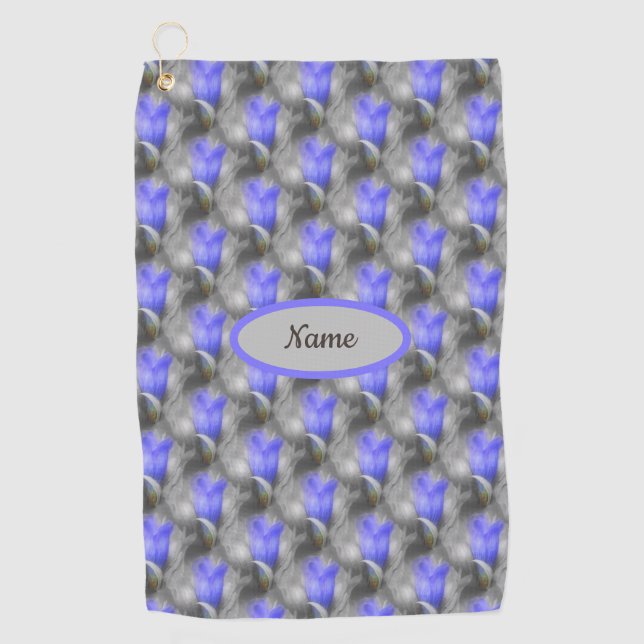 Gentian Flower Art Pattern Personalized  Golf Towel (Front)