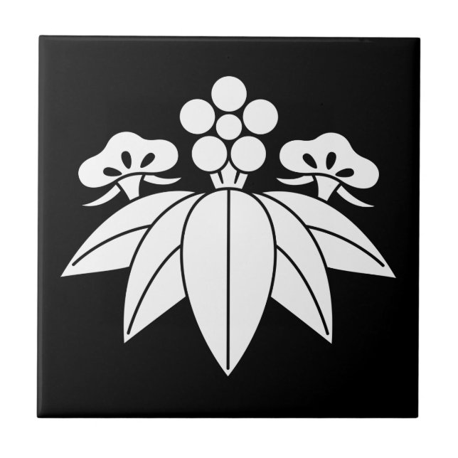 Gentian-style pine bamboo ume ceramic tile (Front)