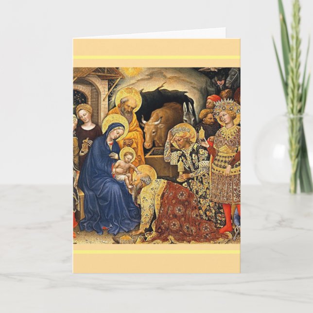 Gentile da Fabriano Magi Adoring Jesus Holiday Card (Front)
