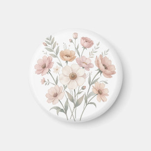 Gentle Anemone Bouquet Watercolor Softness Magnet