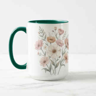 Gentle Anemone Bouquet Watercolor Softness Mug