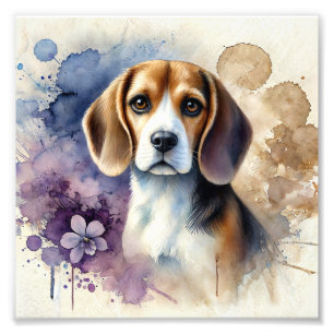 Gentle Beagle Watercolor Photo Print