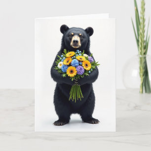 Gentle Bear Floral Mothers Day Card