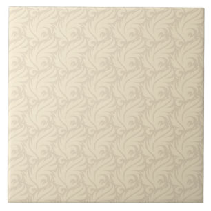 Gentle beige floral pattern ceramic tile