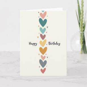 Gentle Birthday Cascading Hearts Card