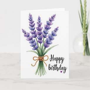 Gentle Birthday Lavender Bouquet Card