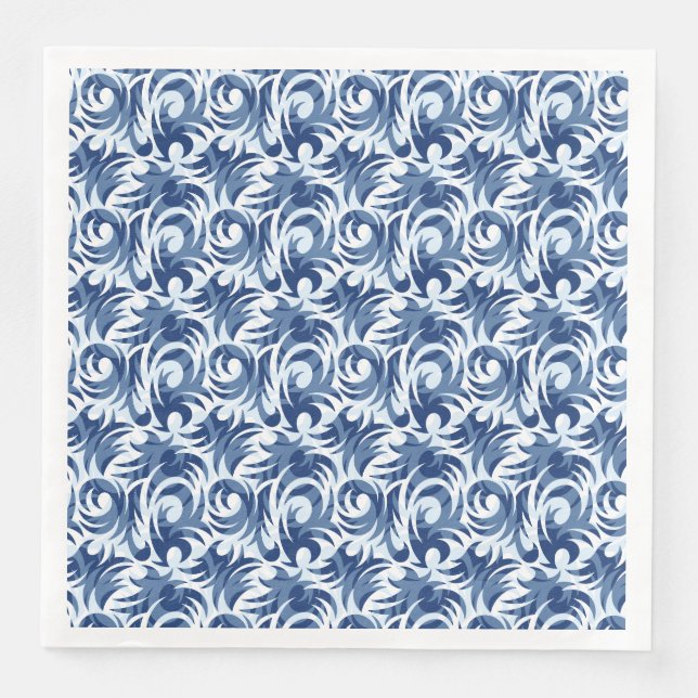 Gentle blue floral pattern napkin (Front)