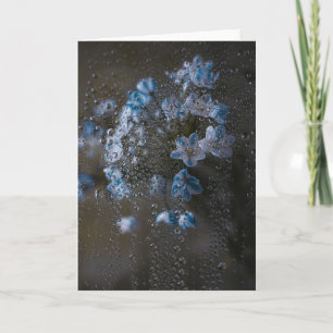 Gentle Blue Flowers in Rain, Fine Art Condolence Card