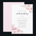 Gentle Blush Elegant Flowers 30th Birthday Party Invitation<br><div class="desc">Gentle Blush Elegant Flowers Womans 30th Birthday Party Invitation

See our store for lots more Wedding Invitations and matching items.</div>