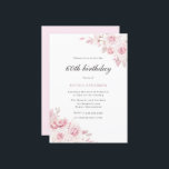 Gentle Blush Elegant Flowers 60th Birthday Party Invitation<br><div class="desc">Gentle Blush Elegant Flowers Womans 70th Birthday Party Invitation

See our store for lots more Wedding Invitations and matching items.</div>