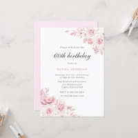 Gentle Blush Elegant Flowers 60th Birthday Party