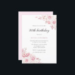 Gentle Blush Elegant Flowers Womans 80th Birthday Invitation<br><div class="desc">Gentle Blush Elegant Flowers Womans 80th Birthday Invitation

See our store for lots more Wedding Invitations and matching items.</div>
