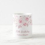 Gentle Blush Pink Floral 70th Birthday Party Gift  Coffee Mug<br><div class="desc">Gentle Blush Pink Floral 70th Birthday Party Gift Coffee Mug

See matching collection in Niche and Nest Store</div>